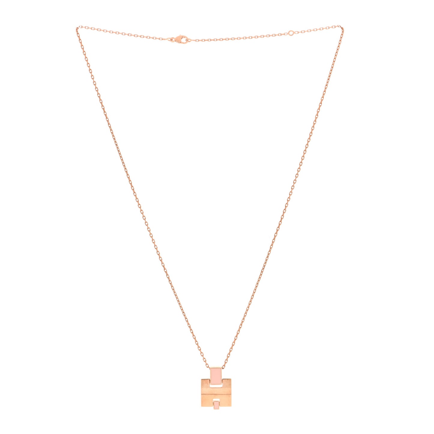 Gold Plated Lacquered Eileen Pendant Necklace Rose Dragee