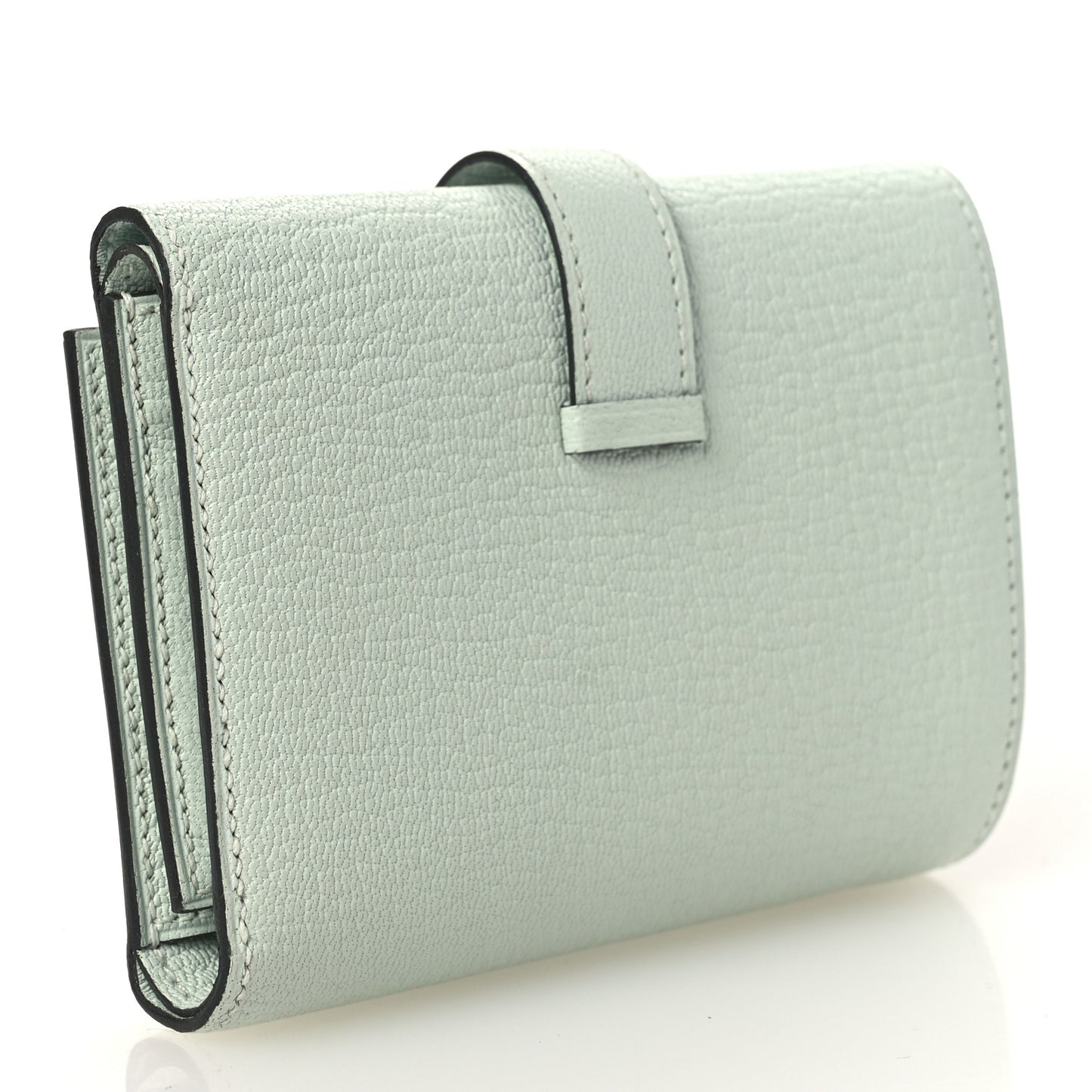 Chevre Mysore Tri-Fold Compact Bearn Wallet Vert Peppermint