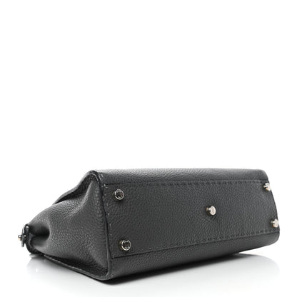 Fendi Cuoio Romano Selleria Bi-Color Medium Peekaboo Iconic Satchel Asfalto Latte 3 of 4