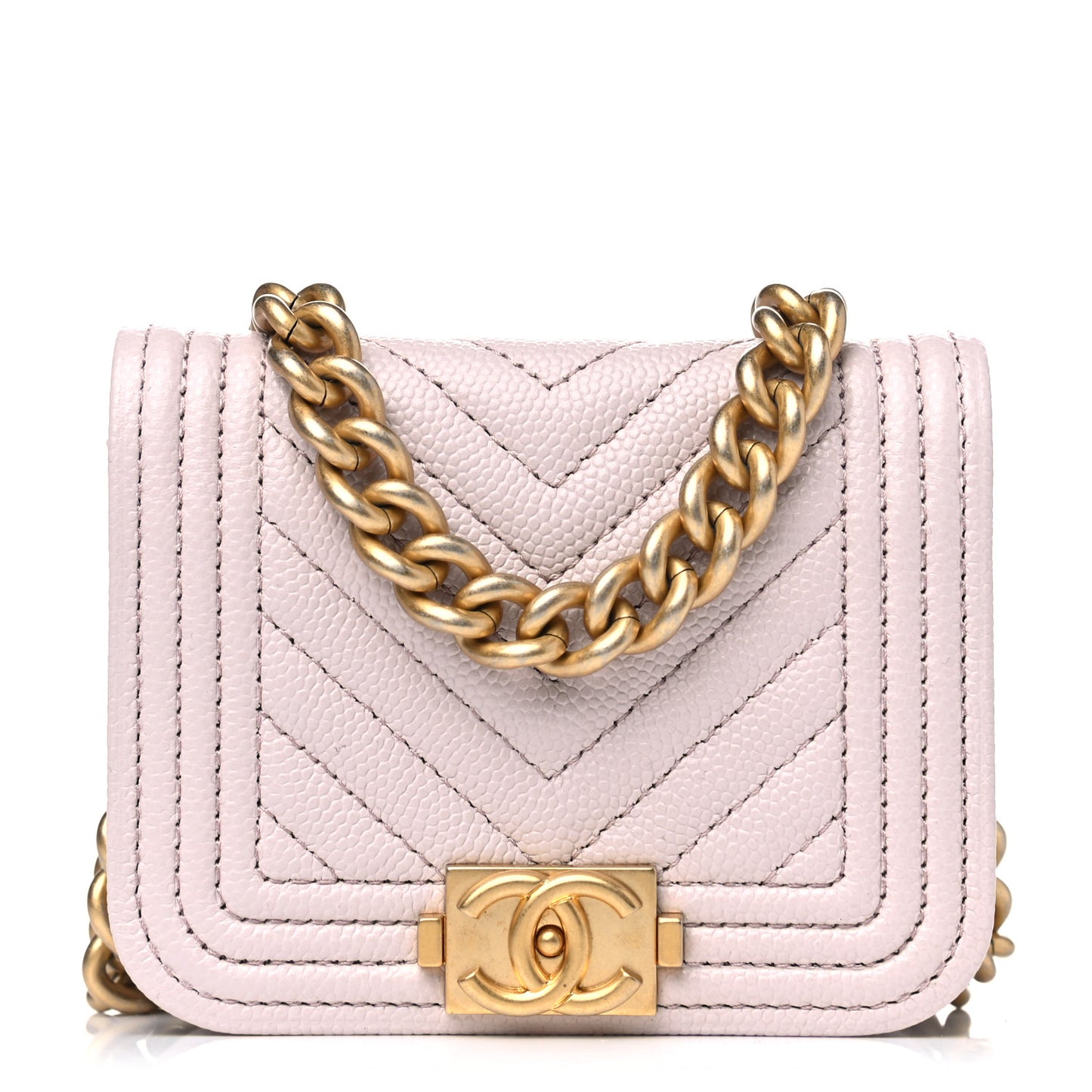 Caviar Chevron Boy Flap Waist Belt Bag Light Purple