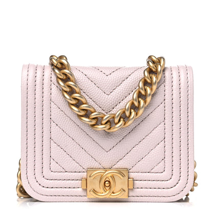 Chanel Caviar Chevron Boy Flap Waist Belt Bag Light Purple 1 of 4