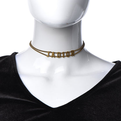 Christian Dior Metal J'Adior Choker Necklace Aged Gold 3 of 4