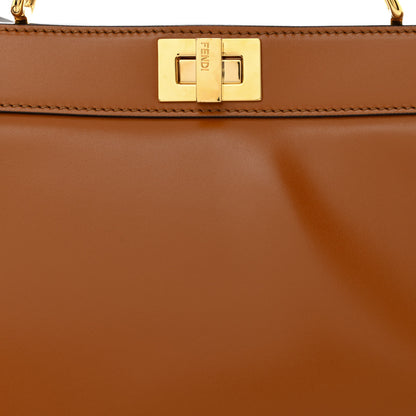 Fendi Vitello King Luxor Shiny Nappa Medium Peekaboo I SEE U East West Satchel Brandy Light Rose 9 of 11