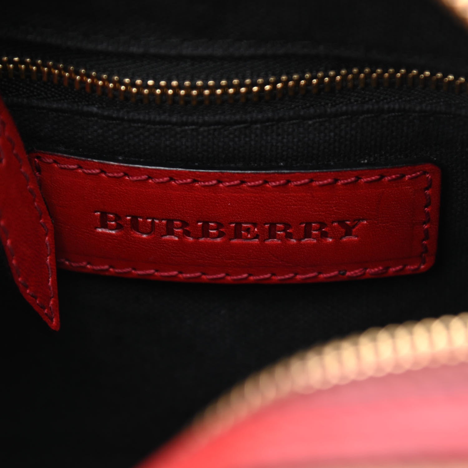 Burberry House Check Bridle Calfskin Small Alchester Bowling Bag Red 6 of 13