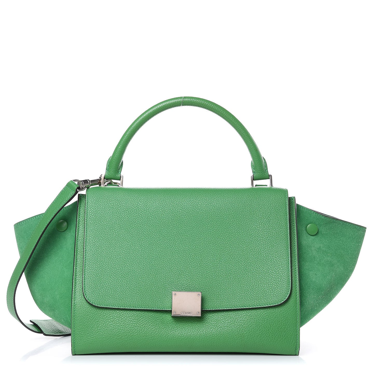 Drummed Calfskin Suede Small Trapeze Mint