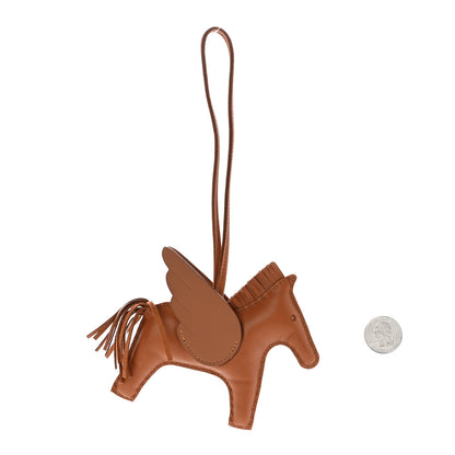 Hermes Milo Lambskin Grigri Rodeo Pegase Horse Bag Charm MM Gold 2 of 5