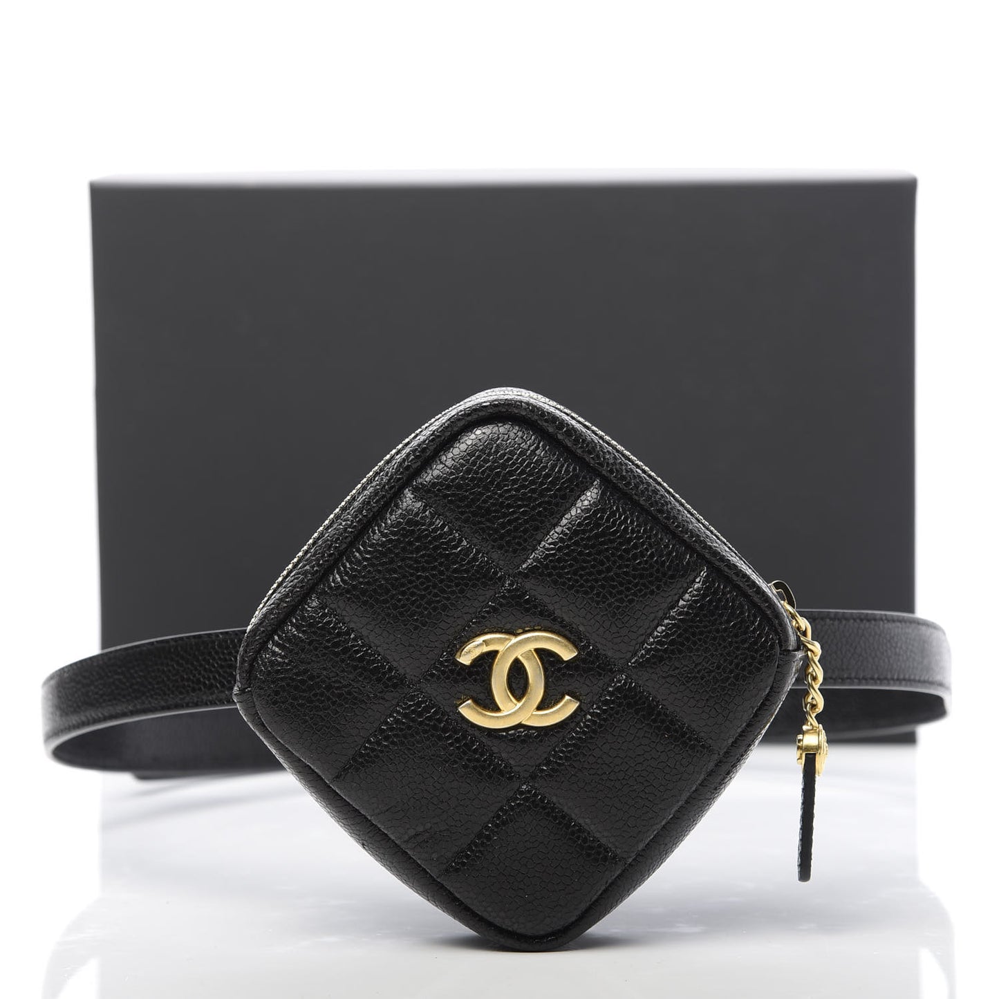 Caviar Quilted Coin Purse Belt Bag Black
