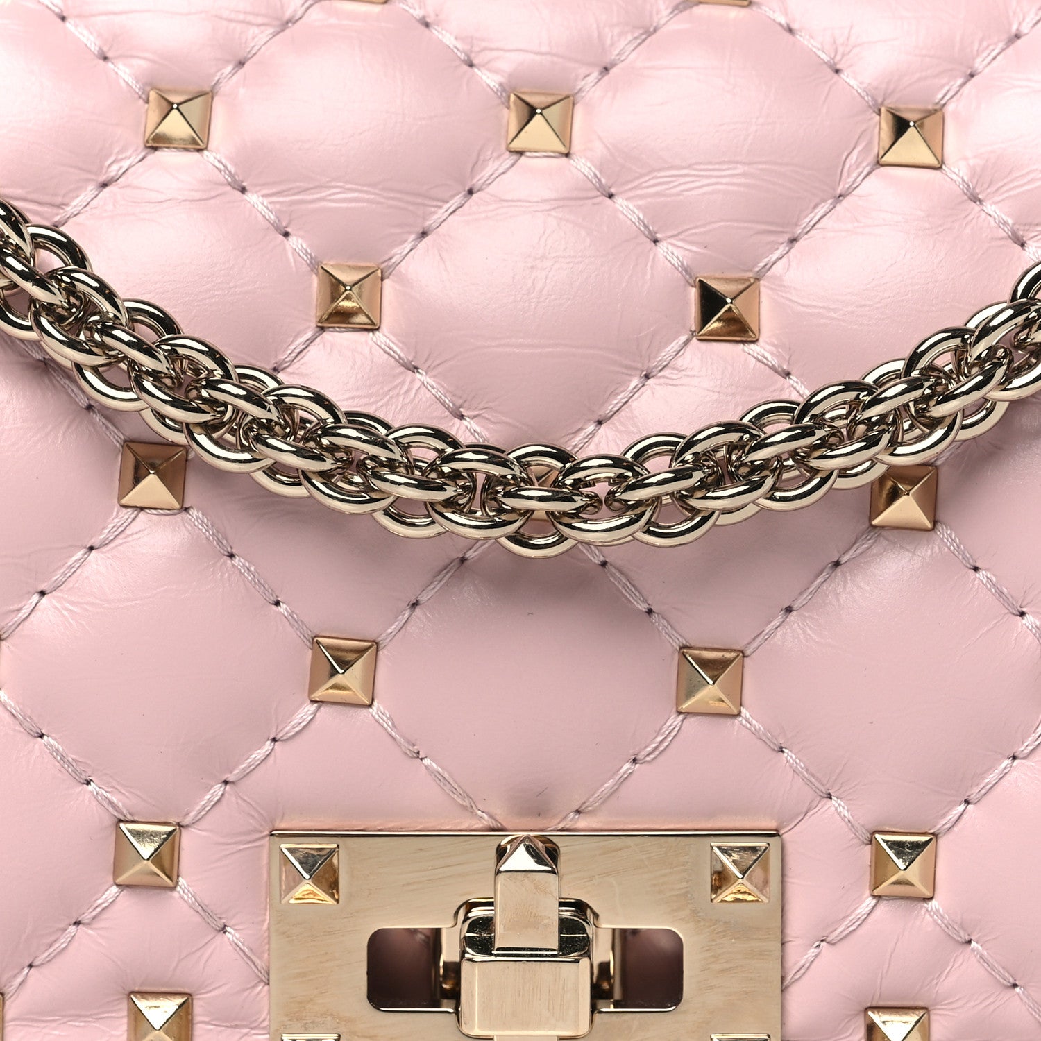 Valentino Garavani Calfskin Rockstud Spike Convertible Shoulder Bag Light Pink 7 of 9