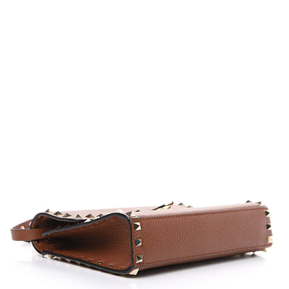 Valentino Garavani Pebbled Calfskin Medium Rockstud Flip Lock Crossbody Bag Bright Cognac 3 of 9