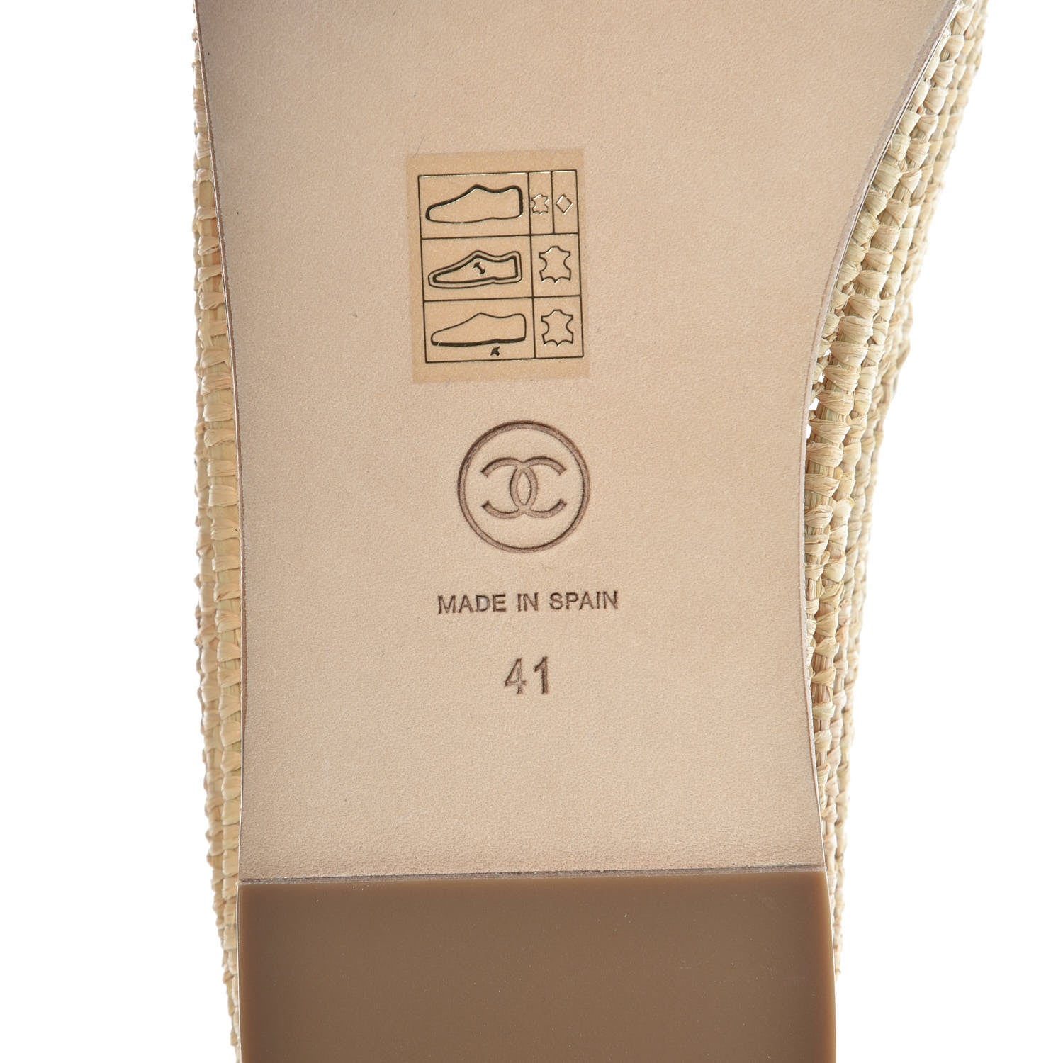 Chanel Lambskin Grosgrain CC Espadrilles 41 Ivory Black 7 of 9
