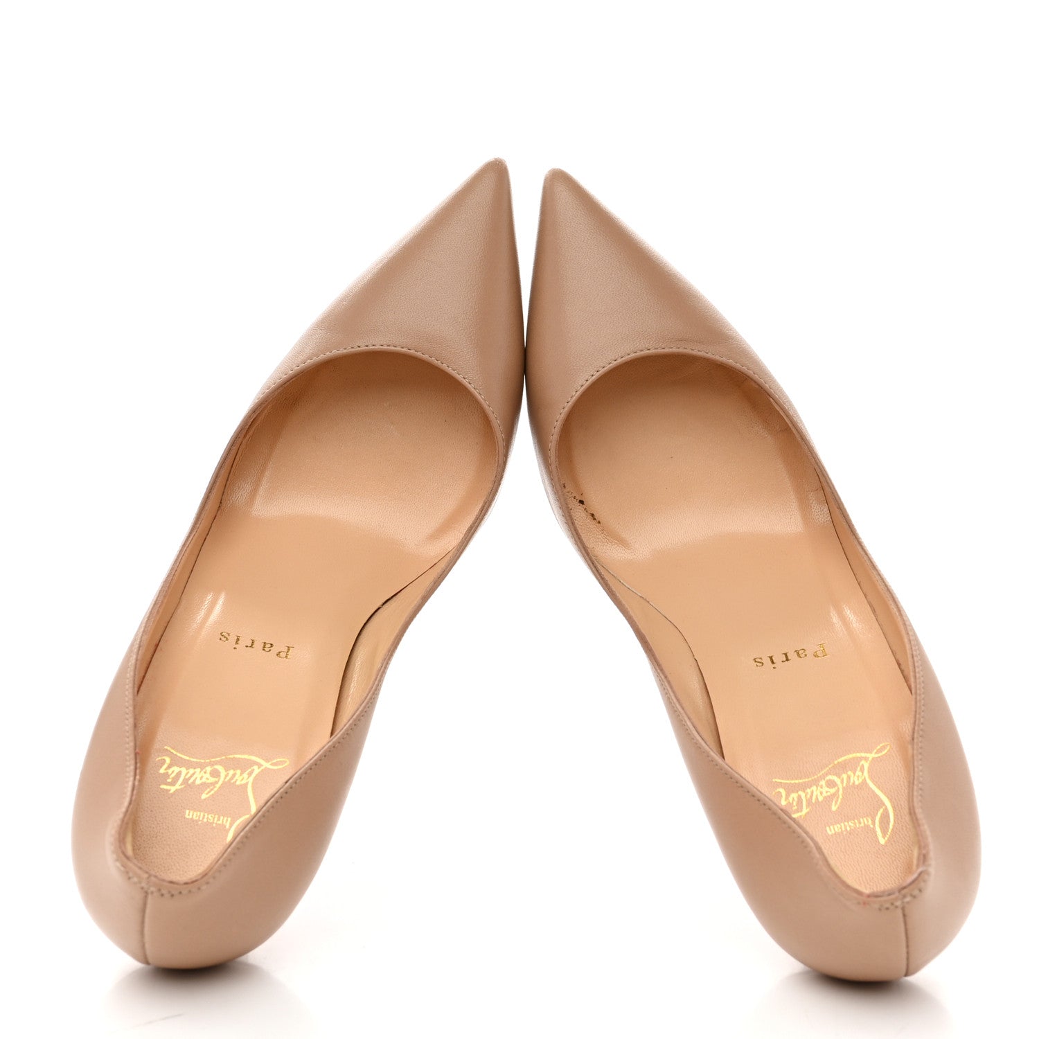 Christian Louboutin Nappa Apostrophy 100 Pumps 38 Nude 2 of 9
