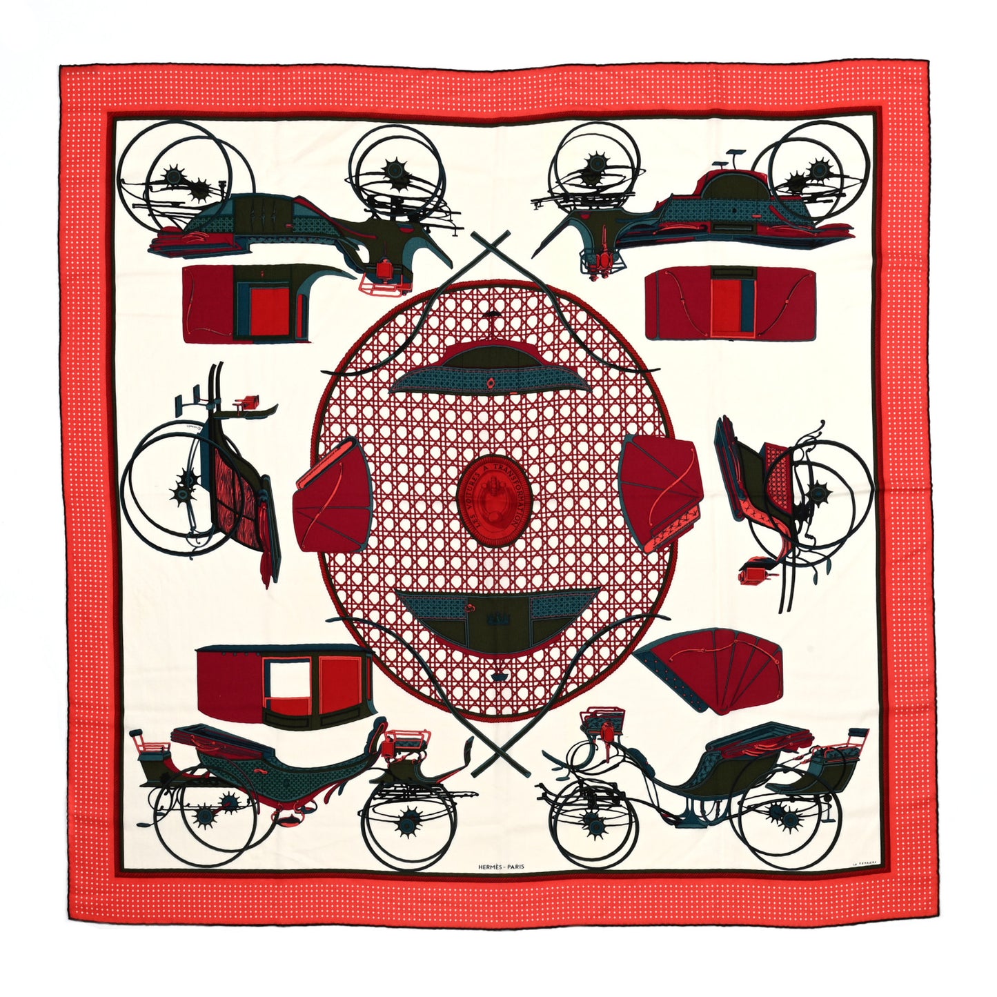 Cashmere Silk Les Voitures A Transformation Shawl 140 Naturel Rouge H Bleu