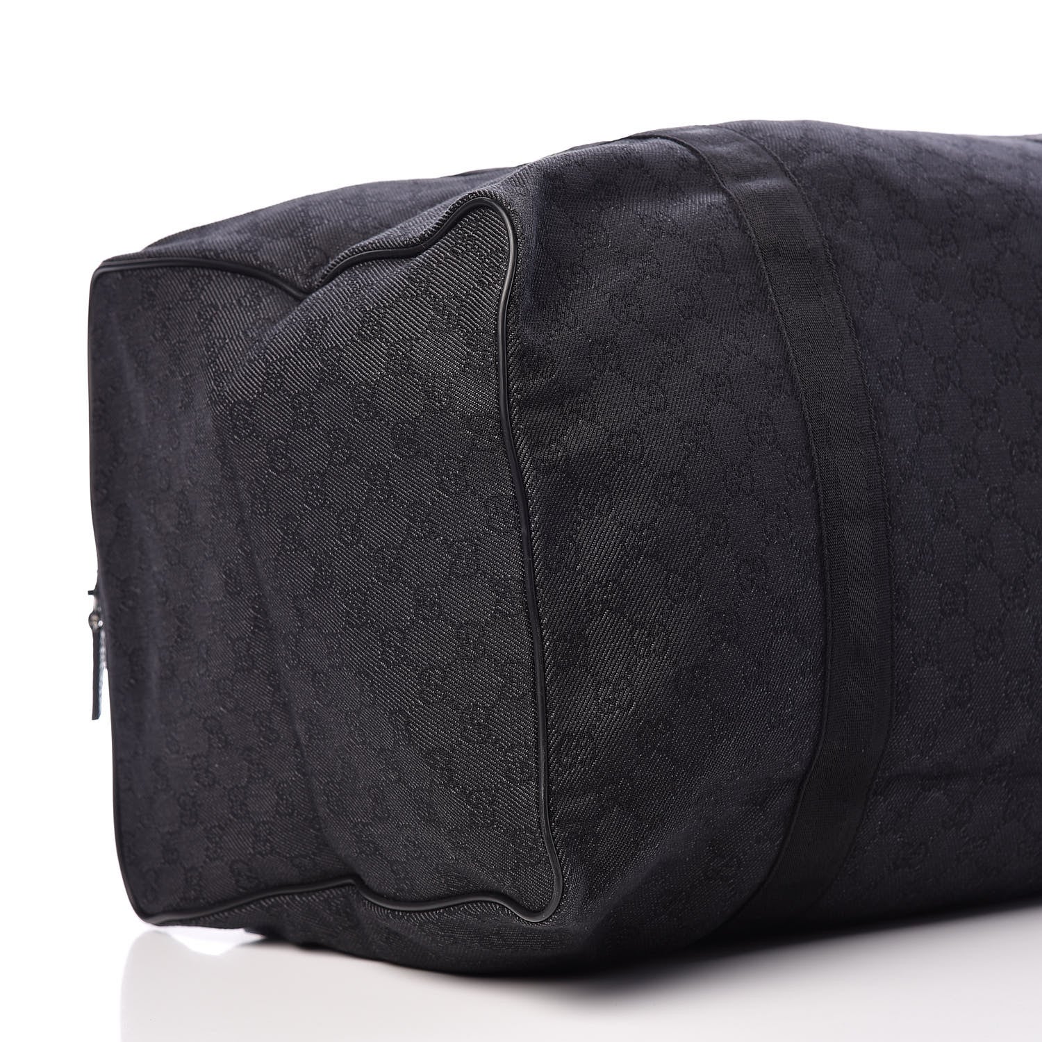 Gucci Denim Monogram Large Collapsible Carry On Duffle Black 7 of 14