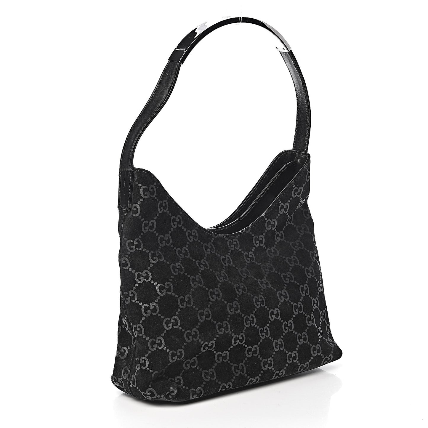 Guccissima Suede Shoulder Bag Black