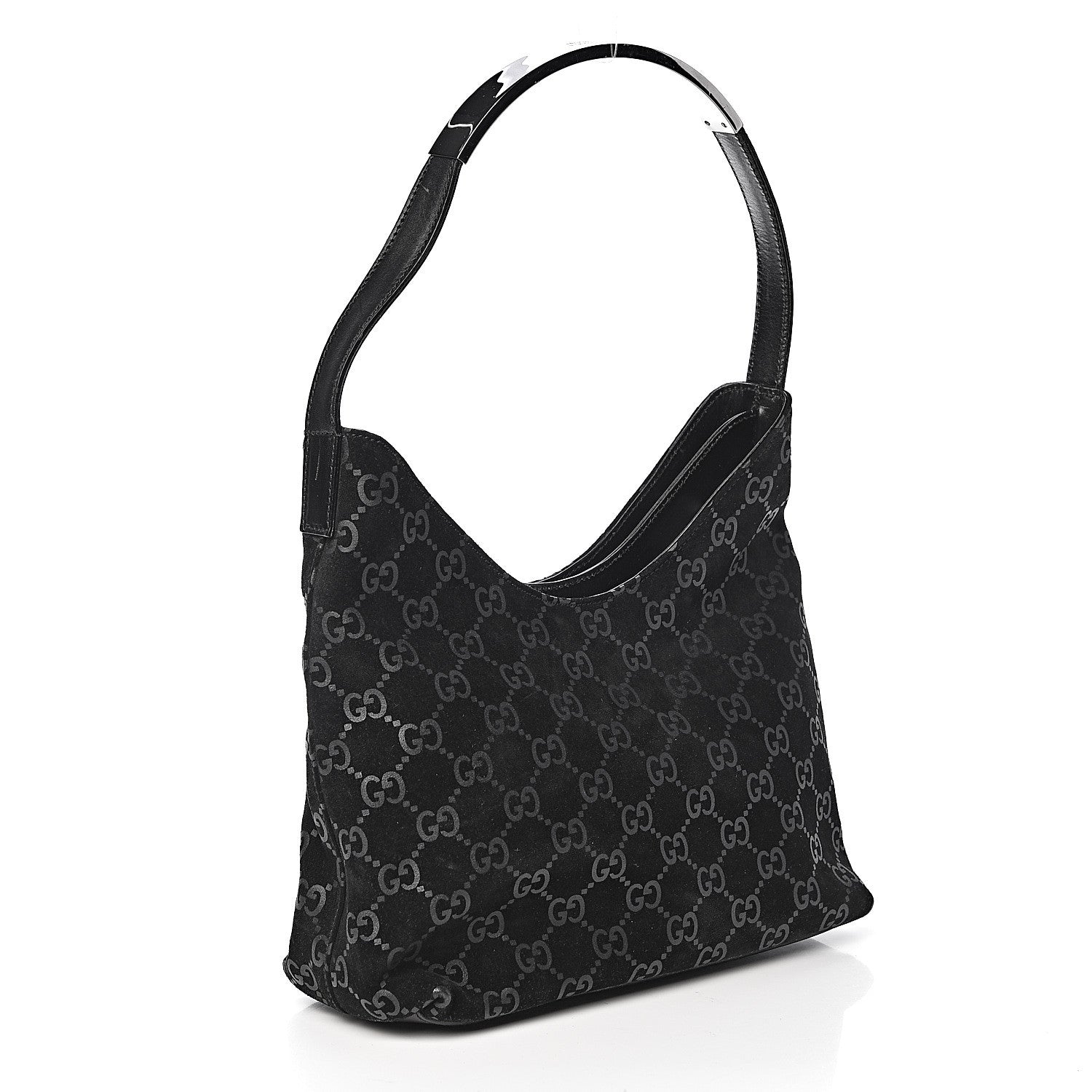 Gucci Guccissima Suede Shoulder Bag Black 3 of 13