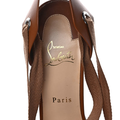 Christian Louboutin Shiny Calfskin Tribuli 140 Wedge Sandals 39 Fauve 7 of 7