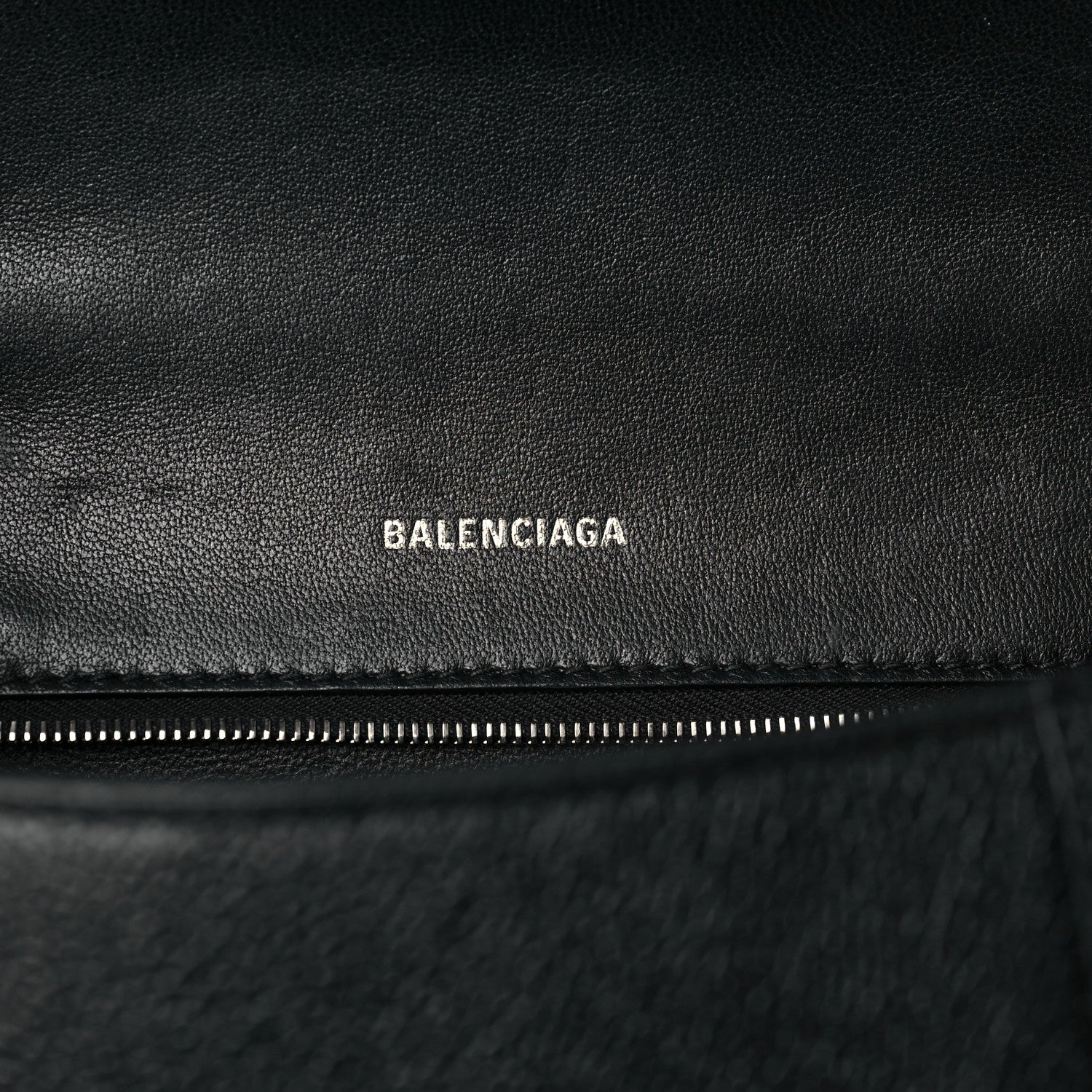 Balenciaga Grained Calfskin Small Hourglass Top Handle Bag Black 6 of 9