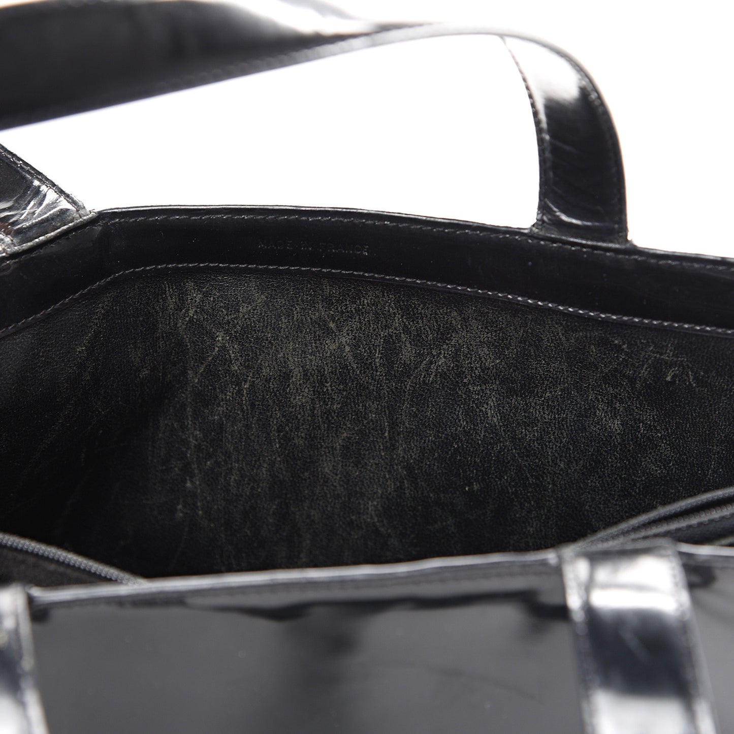 Patent Logo Shoulder Bag Black