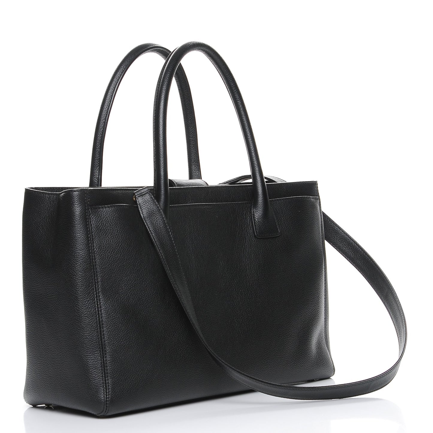 Calfskin Cerf Shopper Tote Black