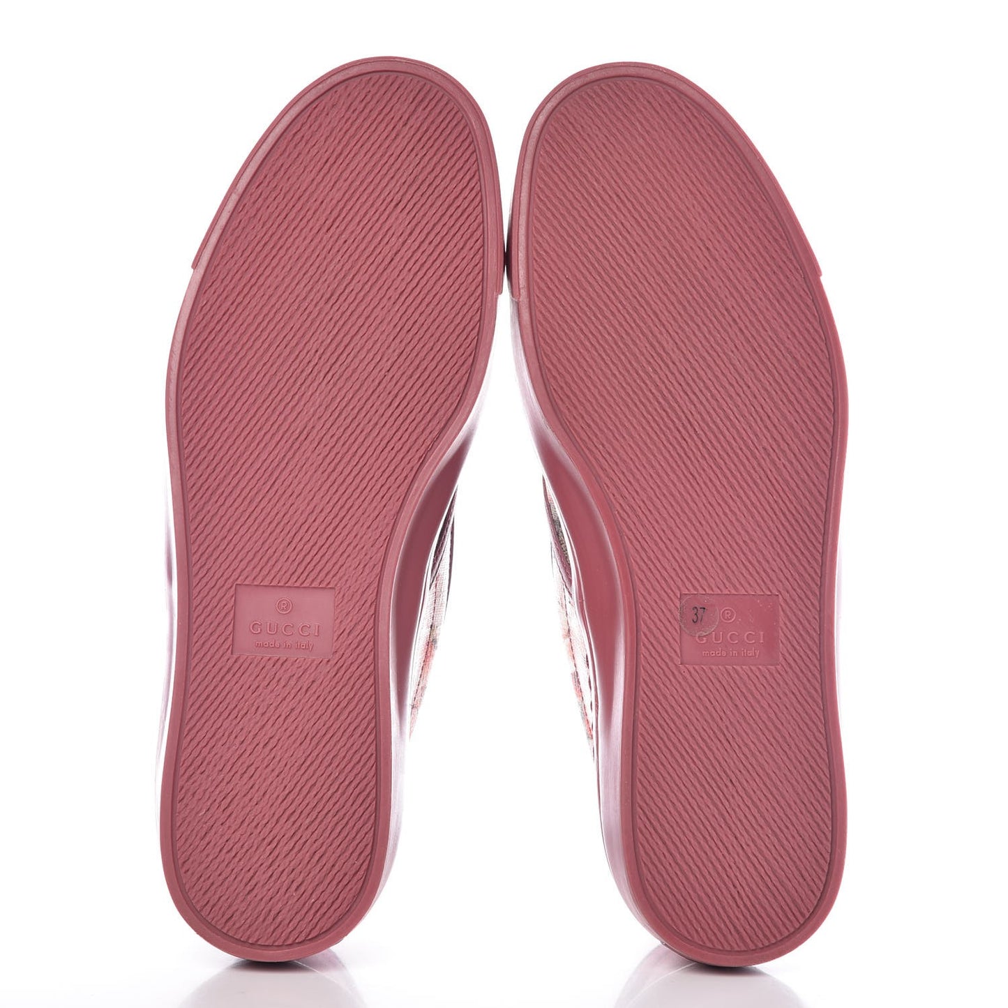GG Supreme Monogram Blooms Womens Slip On Sneakers 37 Beige Multicolor Dry Rose