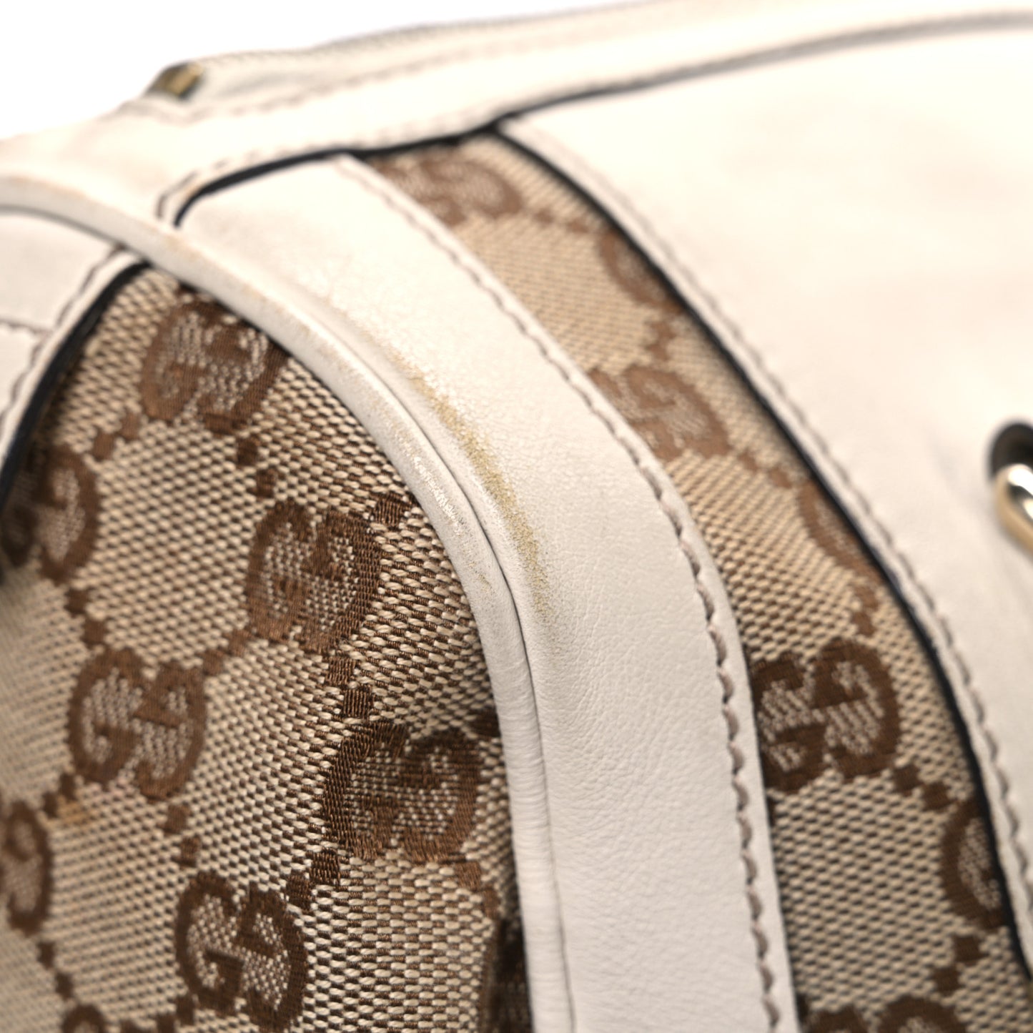Monogram Trophy Satchel Beige Ebony Mystic White