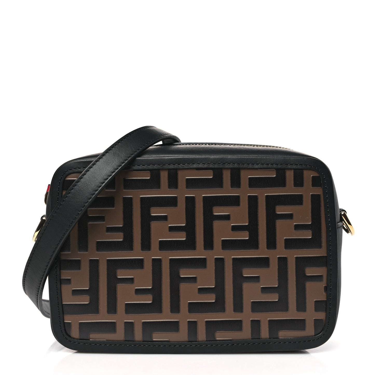 Vitello Century Bi-Color FF 1974 Embossed Mini Camera Case Maya Black