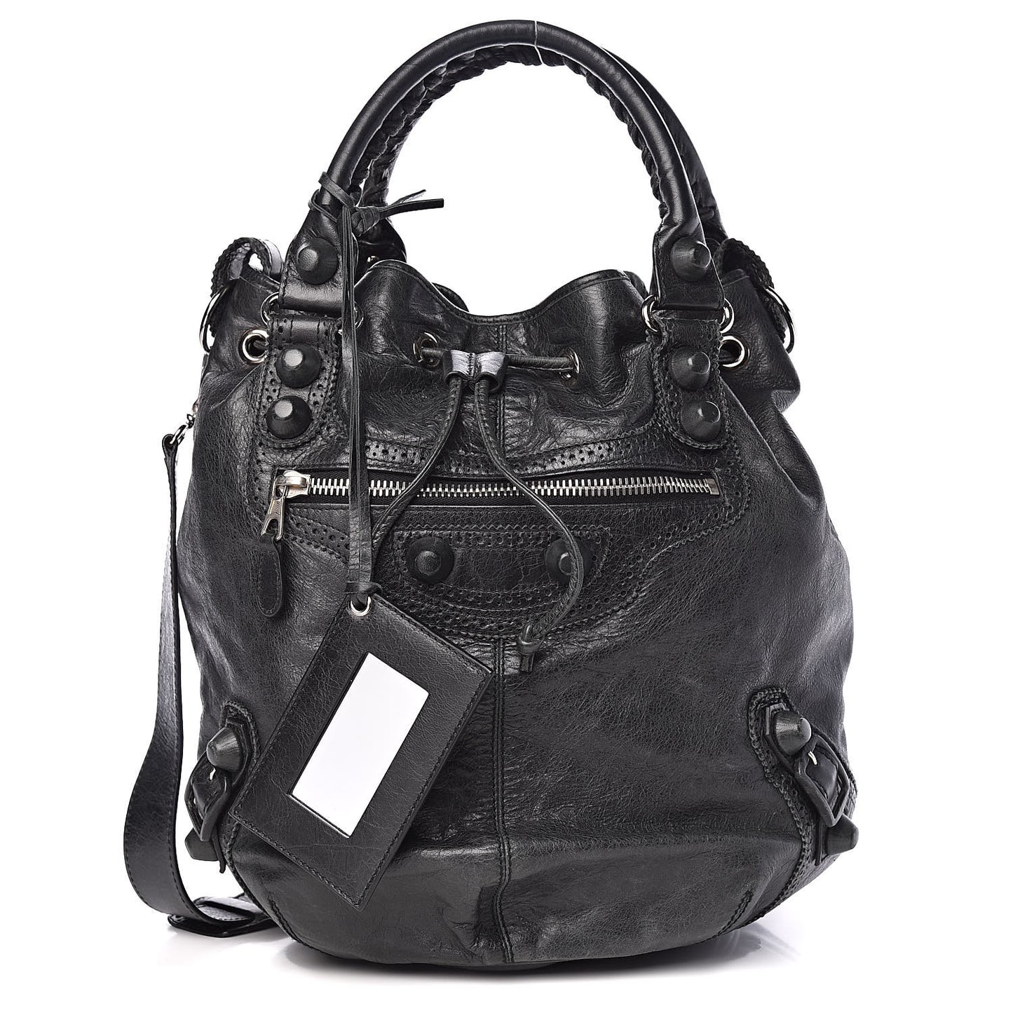 Agneau Giant Brogues Hardware Pompon Anthracite