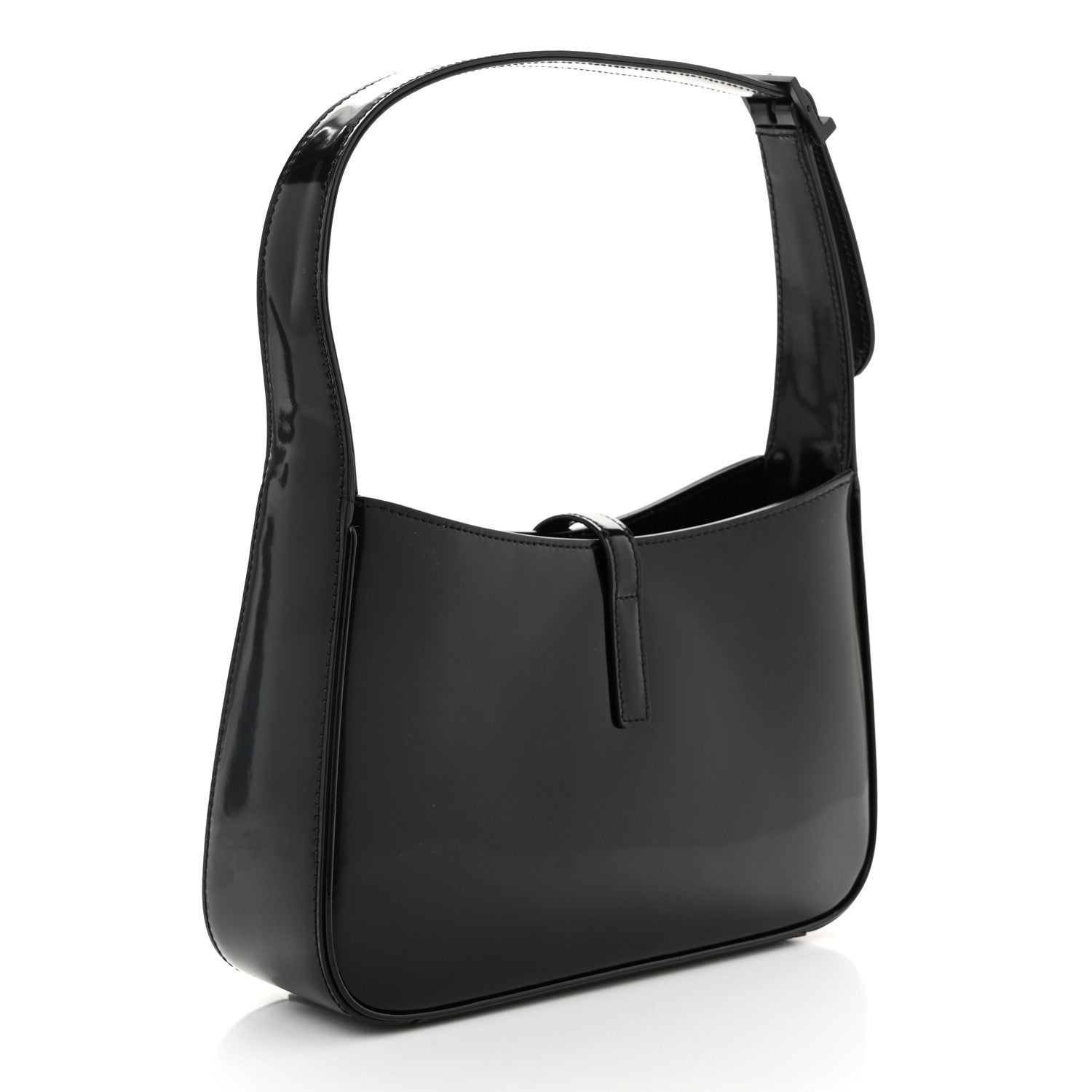 Saint Laurent Patent Calfskin Monochrome Le 5 A 7 Hobo Black 3 of 10