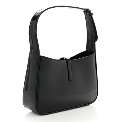 Saint Laurent Patent Calfskin Monochrome Le 5 A 7 Hobo Black 3 of 10