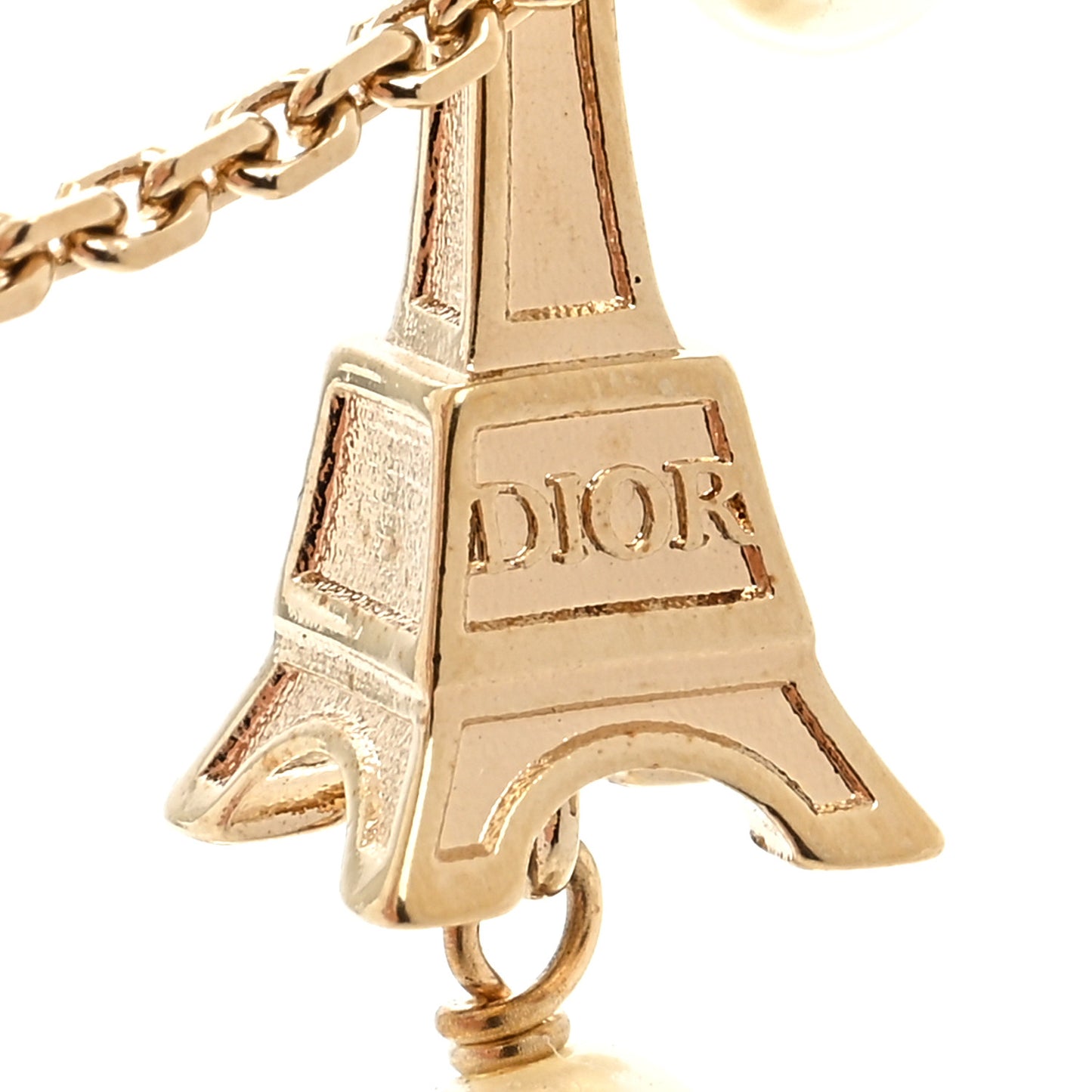 Pearl Crystal Plan de Paris Brooch Gold White