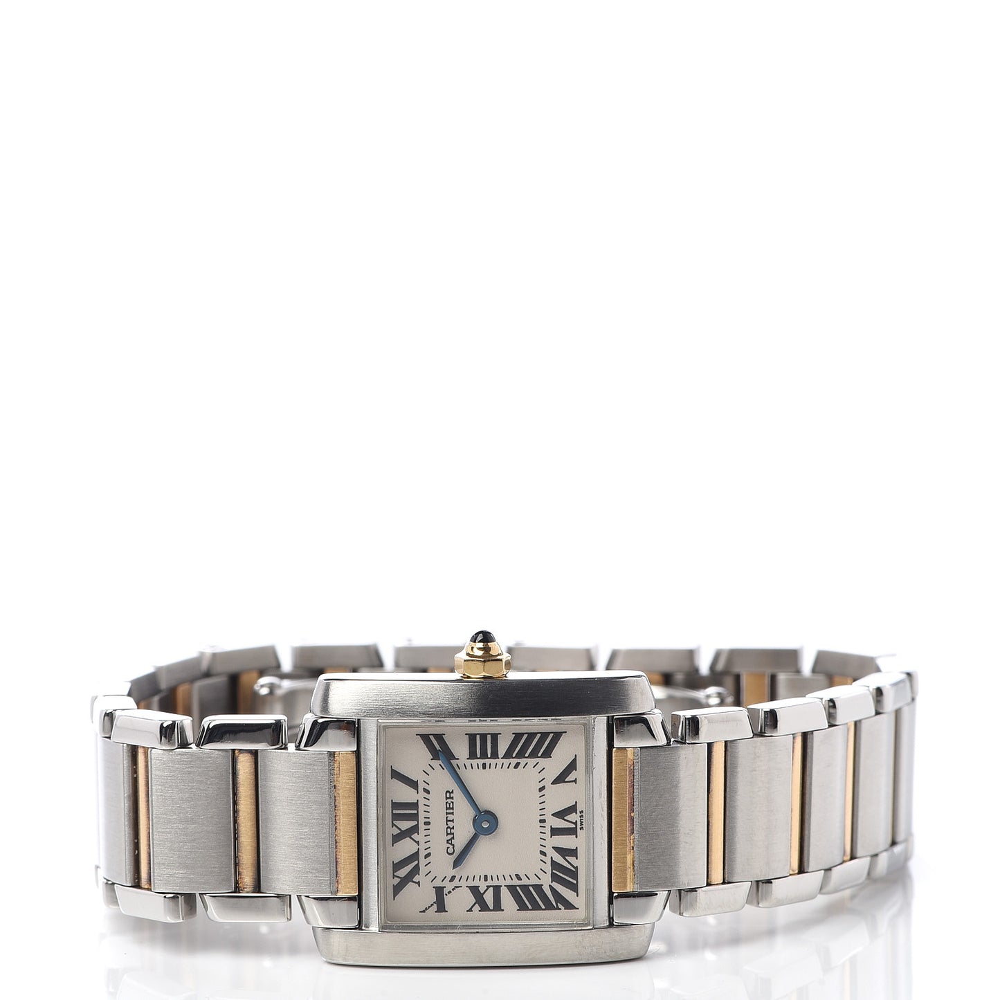 Stainless Steel 18K Yellow Gold 20mm Tank Francaise Quartz Watch