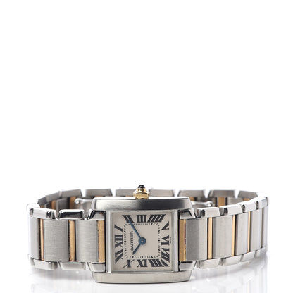 Cartier Stainless Steel 18K Yellow Gold 20mm Tank Francaise Quartz Watch 3 of 6
