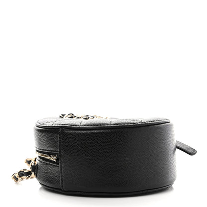 Chanel Caviar Quilted French New Wave Round Clutch With Chain Black 4 of 10