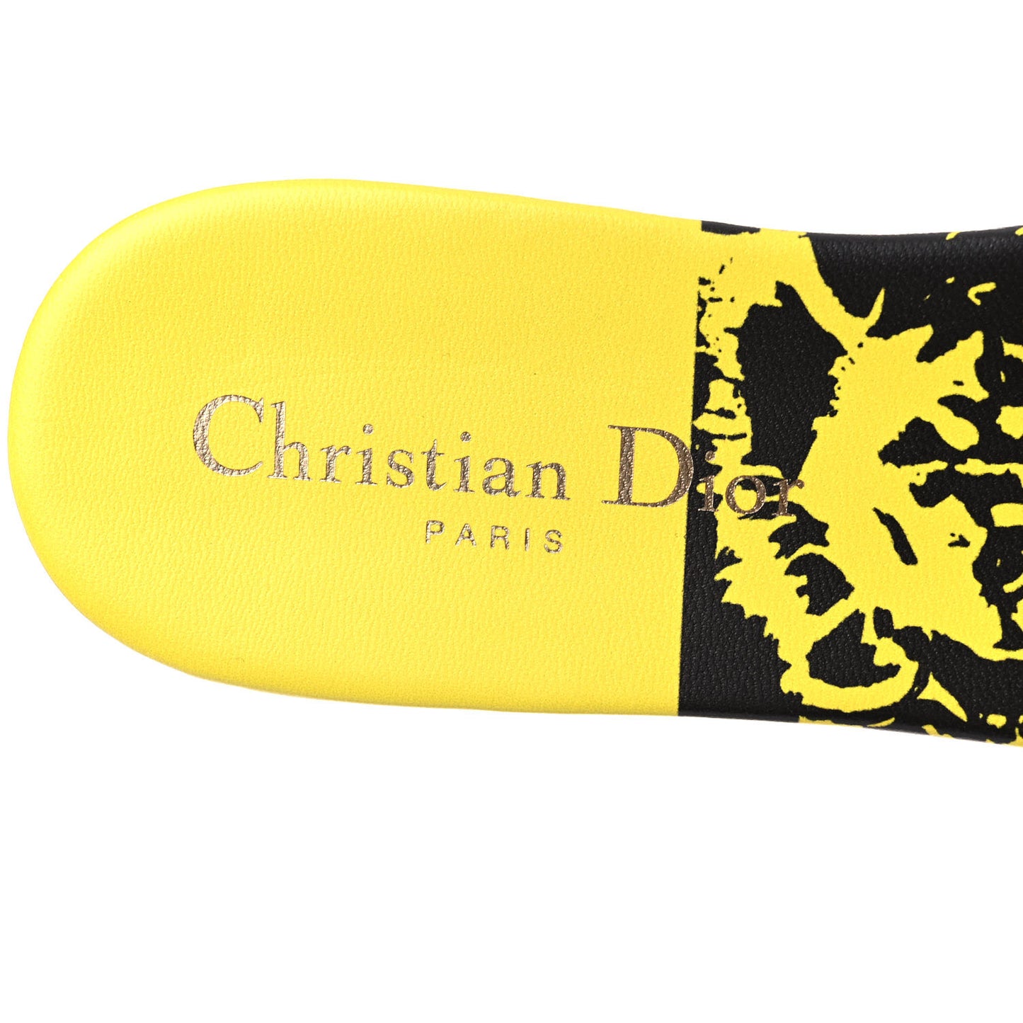 Canvas D-Jungle Pop Embroidered Dway Flat Slide Sandals 37 Bright Yellow Pink Multicolor