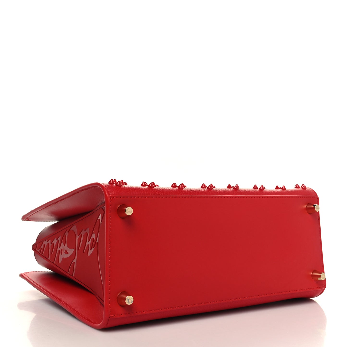 Calfskin Spikes Loubinthesky Medium Paloma Red