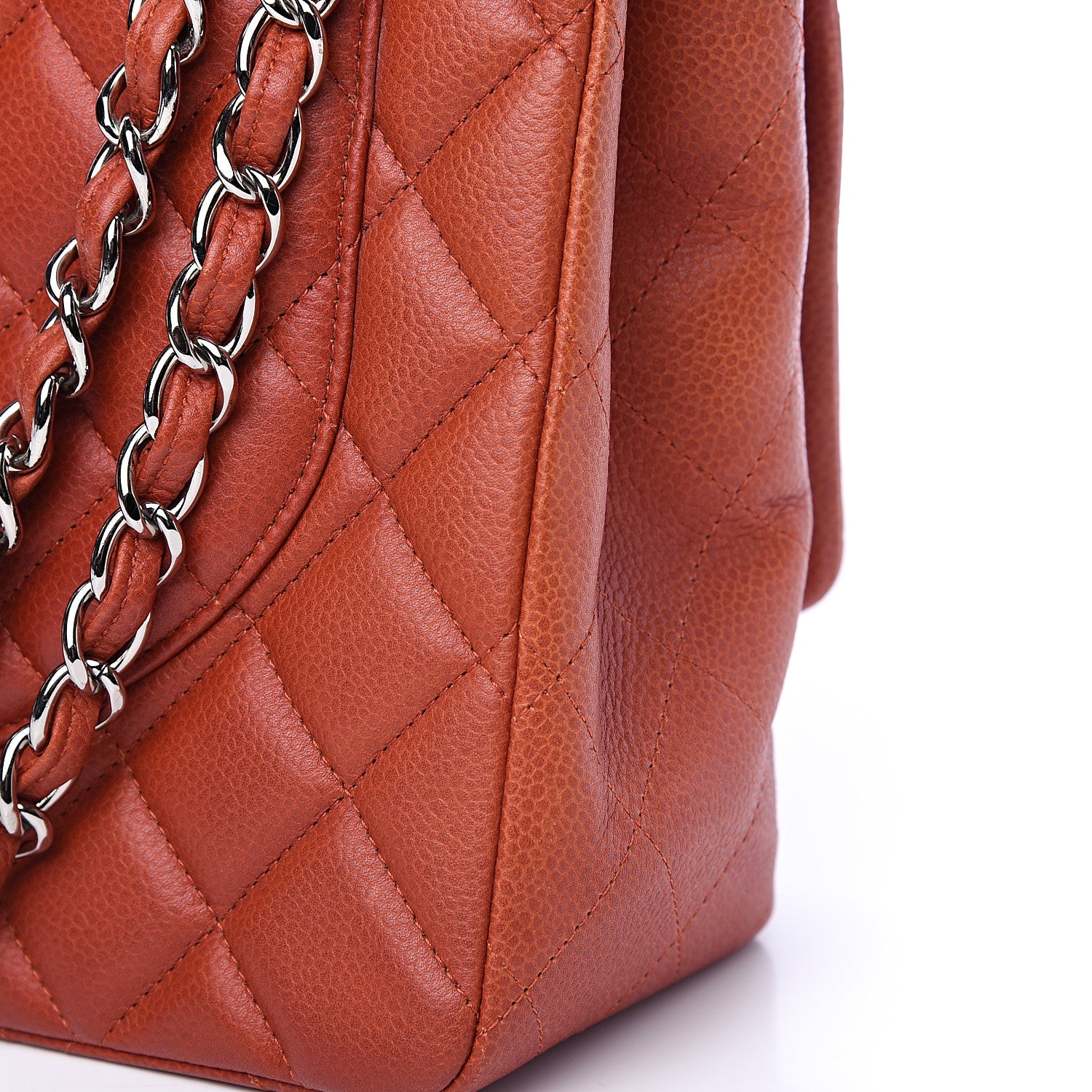 Chanel Caviar Quilted Maxi Double Flap Dark Orange 8 of 15