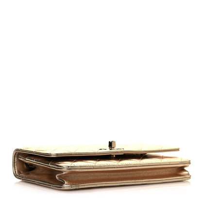 Chanel Metallic Lambskin Quilted Trendy CC Wallet On Chain WOC Gold 4 of 14