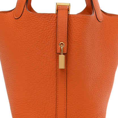 Hermes Taurillon Clemence Picotin Lock 18 PM Orange 8 of 10