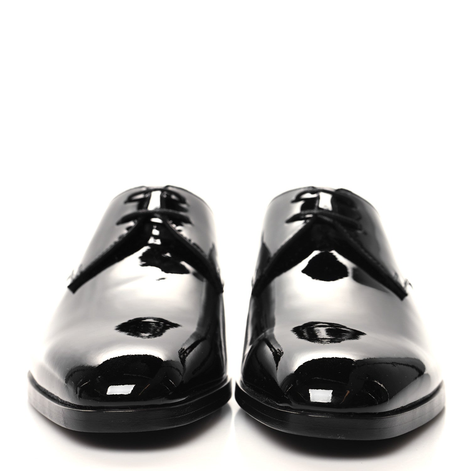 Saint Laurent Patent Baltimora Lace Up Derby Shoes 38.5 Black 2 of 8