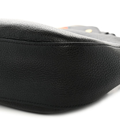Prada Vitello Daino Zippered Messenger Hobo Black 9 of 10