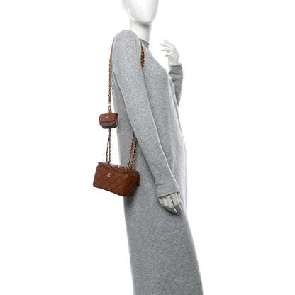 Chanel Caviar Quilted Small Vanity Case With Airpods Pro Case Brown 3 of 9