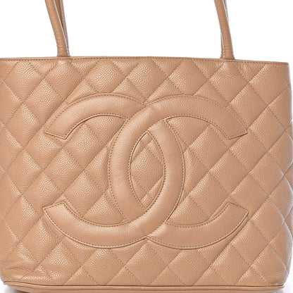 Chanel Caviar Quilted Medallion Tote Beige 12 of 12