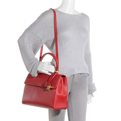 Saint Laurent Calfskin Medium Moujik Top Handle Bag Lipstick Red 2 of 8