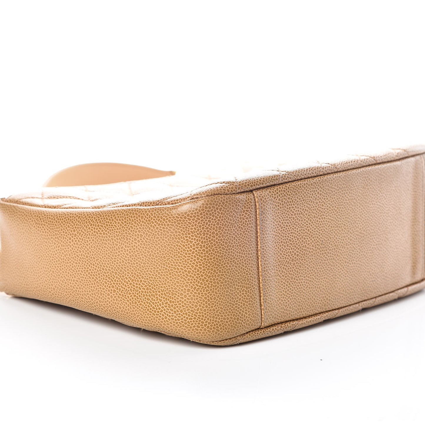 Caviar Quilted Hobo Beige
