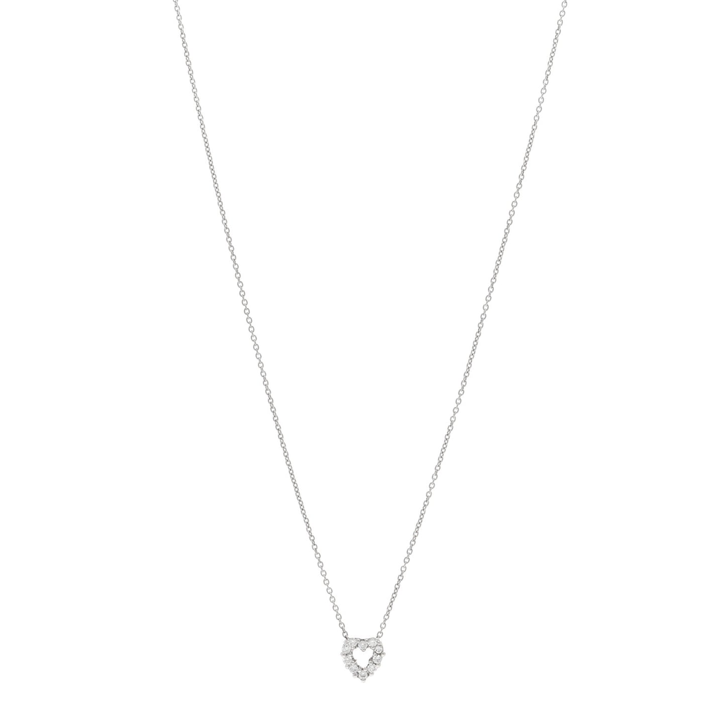 18K White Gold Diamond Tiny Treasures Heart Pendant Necklace