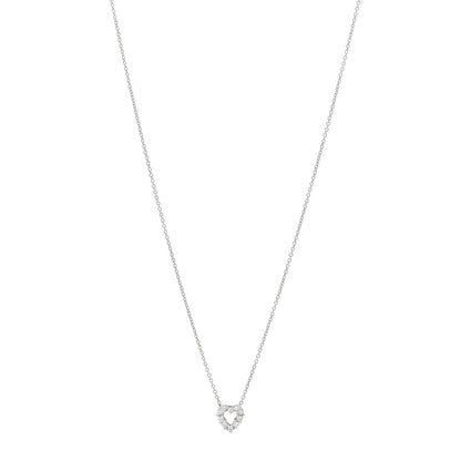 Roberto Coin 18K White Gold Diamond Tiny Treasures Heart Pendant Necklace 1 of 4