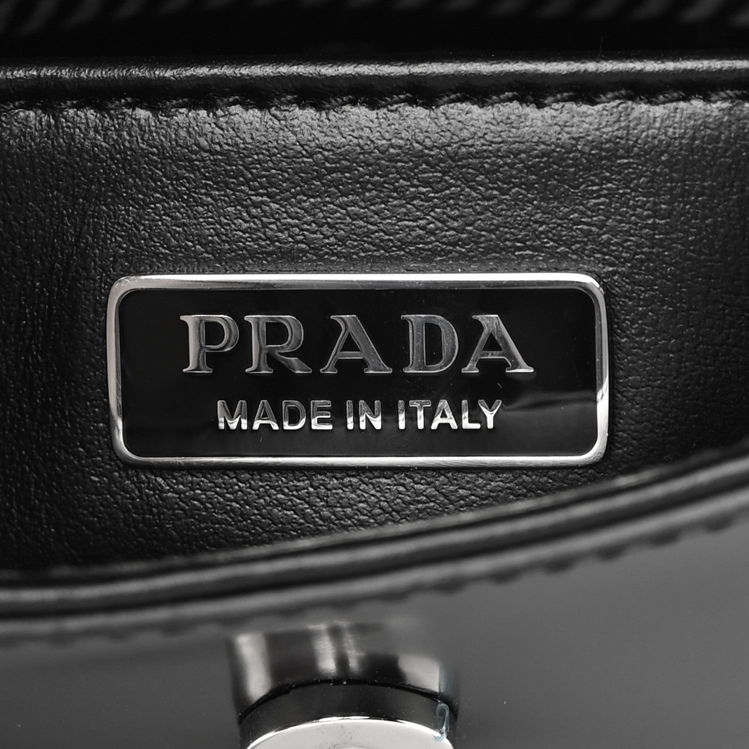 Prada Spazzolato Cleo Flap Shoulder Bag Black 6 of 9