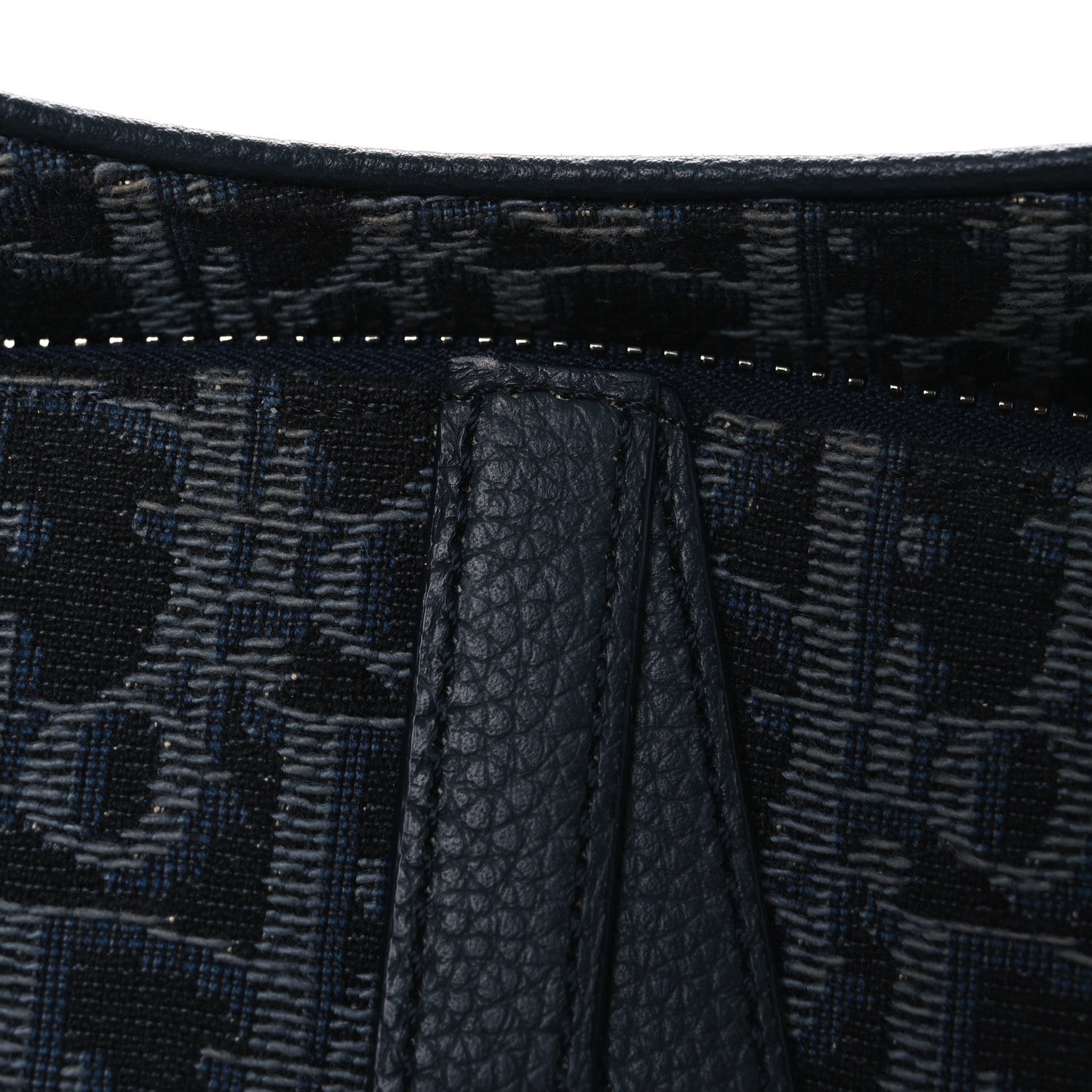Christian Dior Grained Calfskin Oblique Mens Saddle Bag Black Black Blue 13 of 13