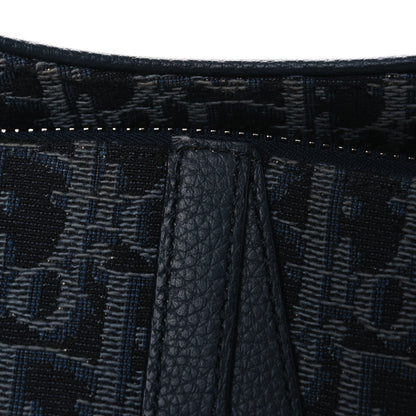 Christian Dior Grained Calfskin Oblique Mens Saddle Bag Black Black Blue 13 of 13