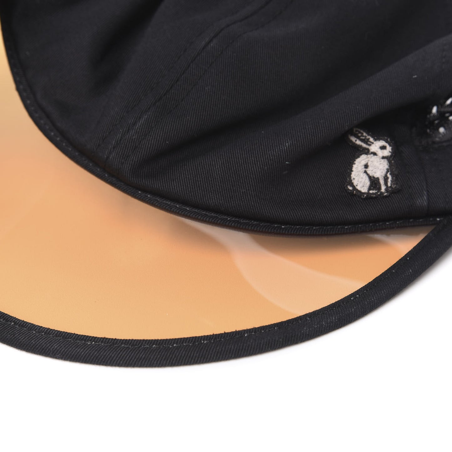 Cotton Embroidered Bunny Baseball Hat M Black